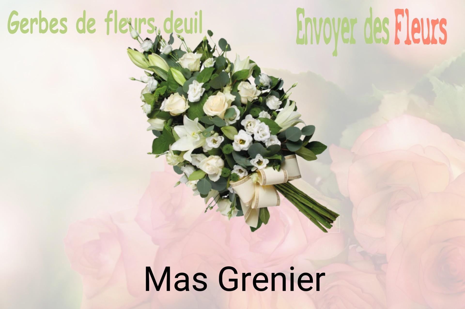 Gerbe de fleurs de deuil livrée à Mas-Grenier